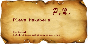Pleva Makabeus névjegykártya